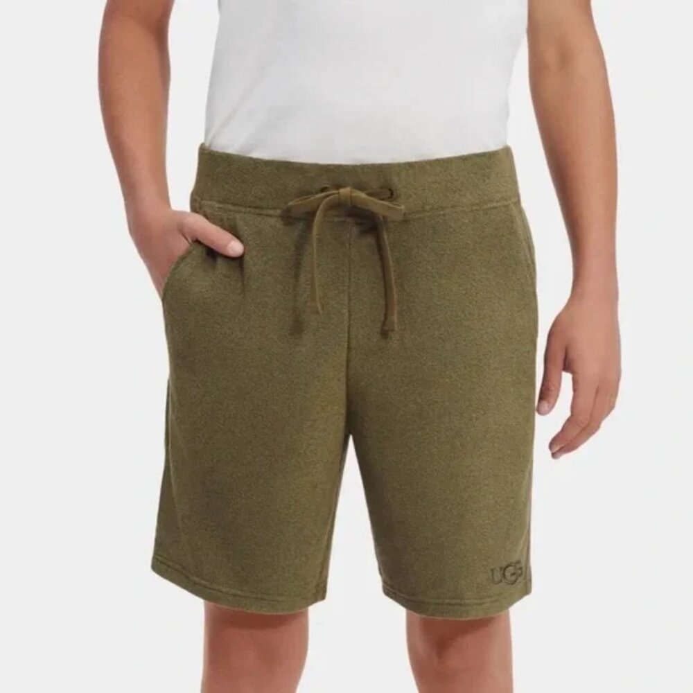 UGG Men's Dominick Brushed Terry Lounge Shorts Burnt Olive, Size S, New with Tag
